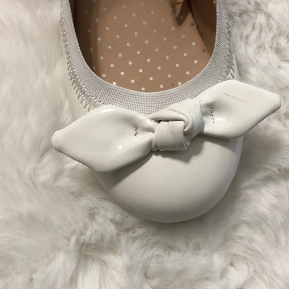 Nordstrom Rack White Bow Flats Dress Shoes